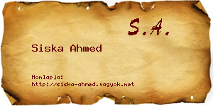 Siska Ahmed névjegykártya